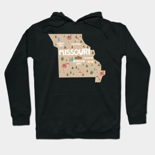 Missouri State USA Illustrated Map Hoodie